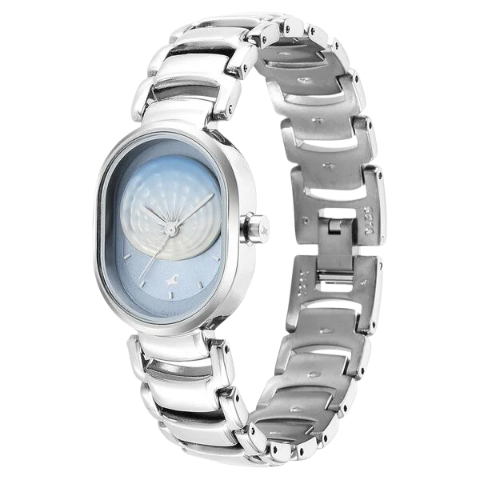 Fastrack Uptown Retreat Quartz Analog Blue Dial Metal Strap Watch for Girls