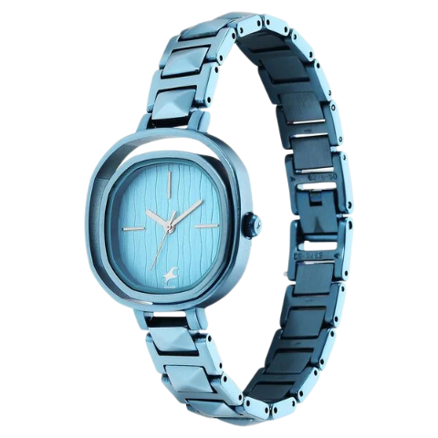 Fastrack Opulence Quartz Analog Blue Dial Metal Strap Watch for Girls