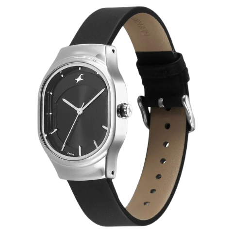 Fastrack Snob X Black Dial Leather Strap Watch for Girls