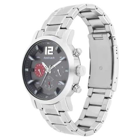 Fastrack Fastfit Quartz Multifunction Grey Dial Stainless Steel Strap Watch for Guys