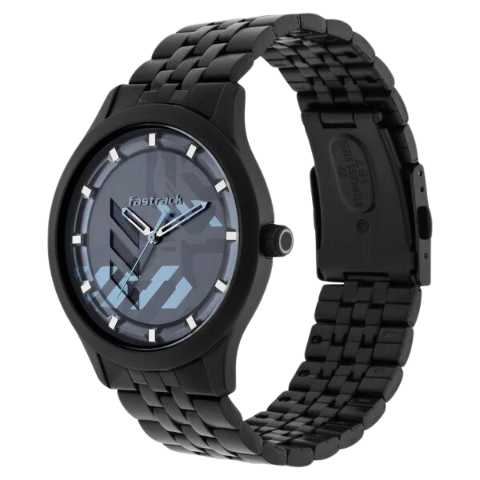 Fastrack Gamify Quartz Analog Grey Dial Metal Strap Watch for Guys