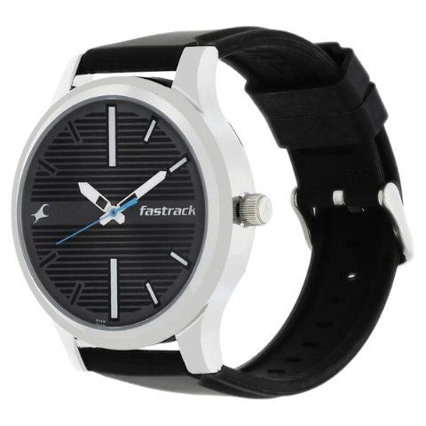 Fastrack Quartz Analog Grey Dial Silicone Strap Watch for Guys
