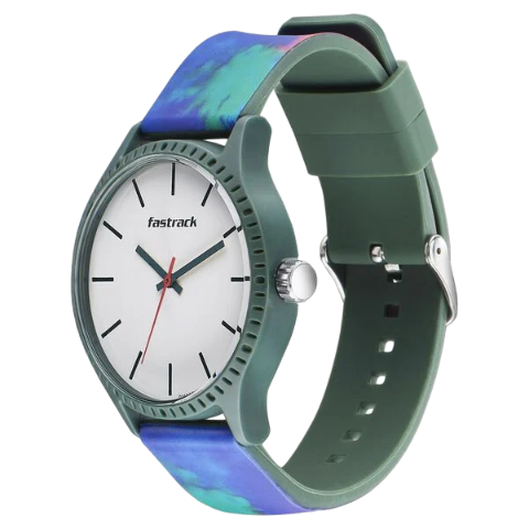 Fastrack Tie & Dye Quartz Analog White Dial Silicone Strap Watch for Guys