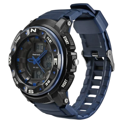 Fastrack AnaDigi Black Dial Plastic Strap Unisex Watch