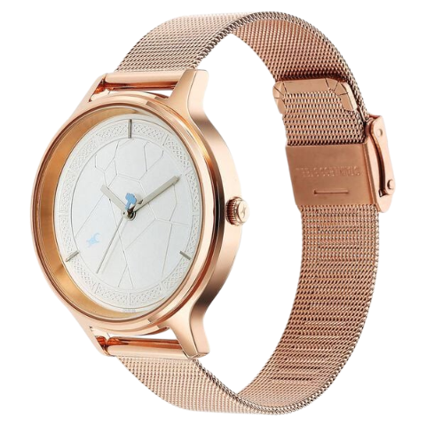 Fastrack Thor Quartz Analog Silver Dial Stainless Steel Strap Watch for Girls