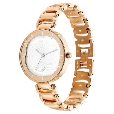 Fastrack Style Up Quartz Analog Silver Dial Metal Strap Watch for Girls