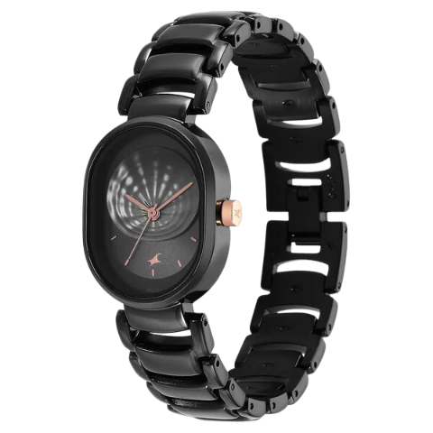 Fastrack Uptown Retreat Quartz Analog Black Dial Metal Strap Watch for Girls