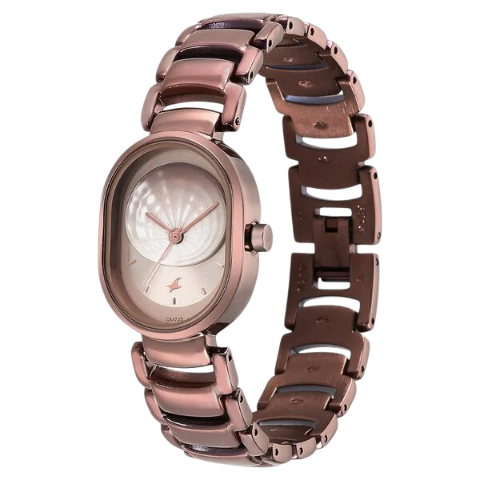Fastrack Uptown Retreat Quartz Analog Brown Dial Metal Strap Watch for Girls