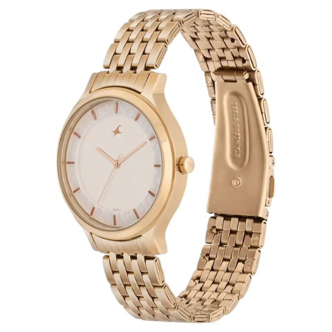 Fastrack Crush Quartz Analog Silver Dial Stainless Steel Strap Watch for Girls