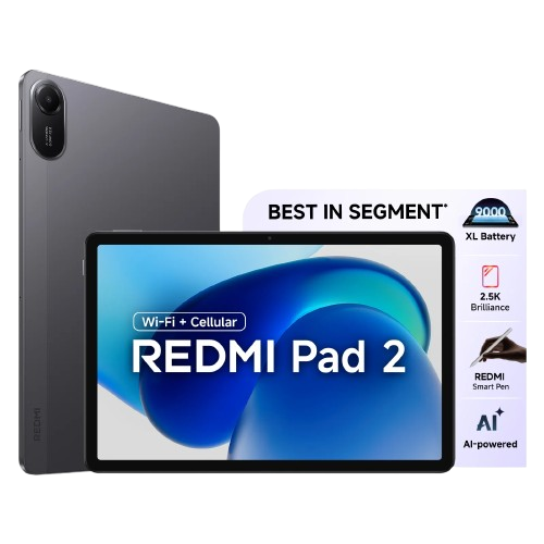 Redmi Pad 2 Wifi + Cellular, 27.94 cm (11), 9000 mAh, Dolby ATMOS, Quad Speakers Graphite Gray