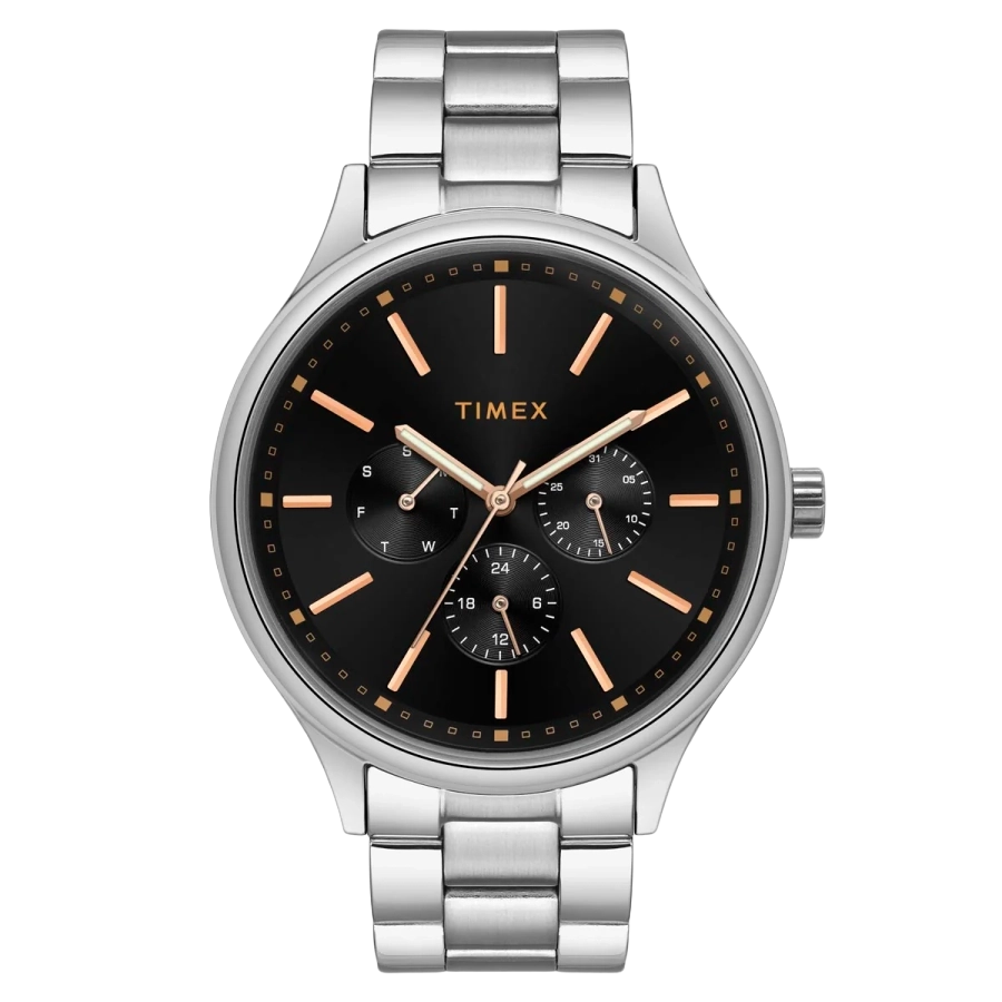 Timex Fashion Men's Black Dial Round Case Multifunction Function Watch -TWEG18408