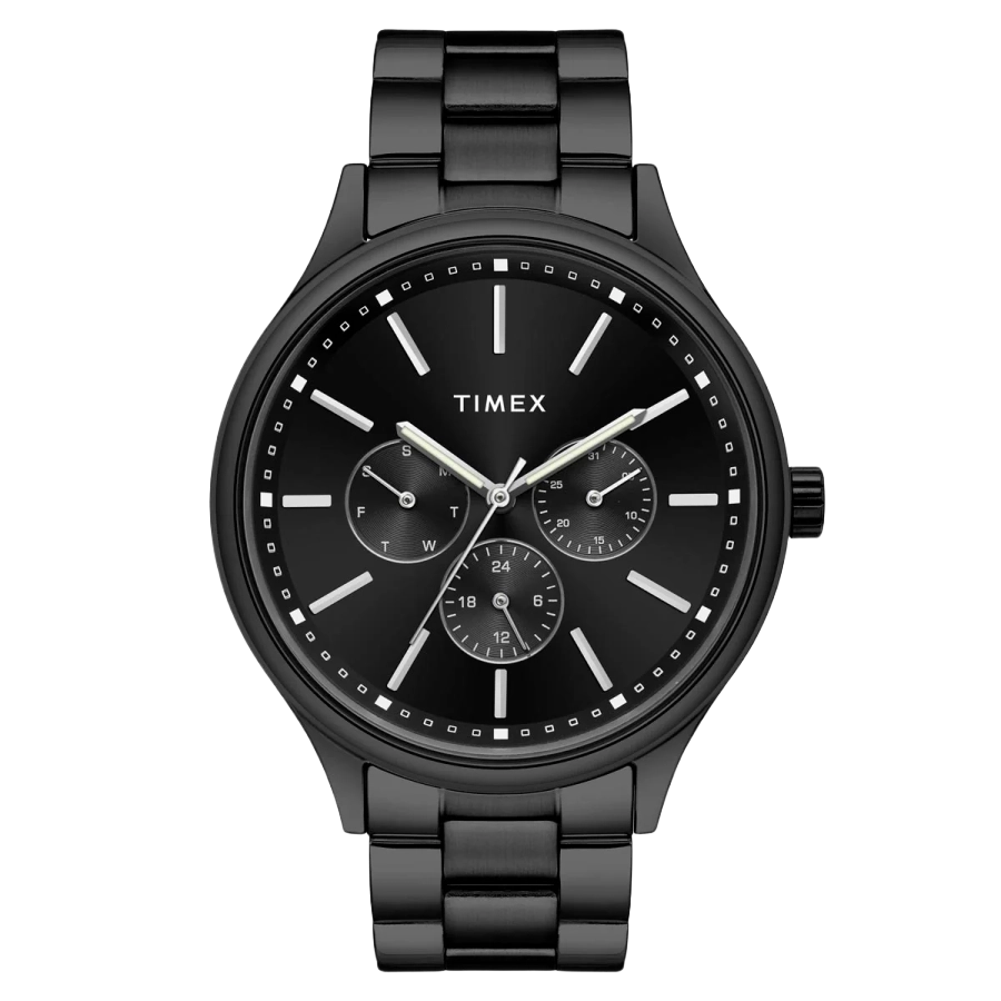 Timex Fashion Men's Black Dial Round Case Multifunction Function Watch -TWEG18410