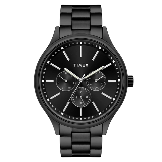 Timex Fashion Men's Black Dial Round Case Multifunction Function Watch -TWEG18410