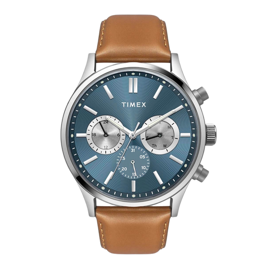 Timex Fashion Men's Blue Dial Round Case Multifunction Function Watch -TWEG19601